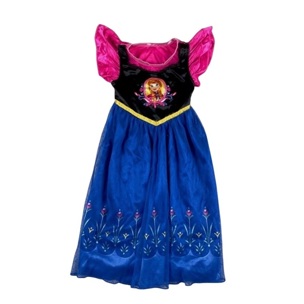 Disney Frozen Anna Nightgown Toddler Girls Size 2T Blue Pink Black Dress